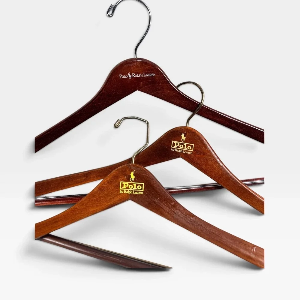 Vintage Polo Ralph Lauren Wood Hangers Lot 4 – 3 Pants 1 Shirt Store Display